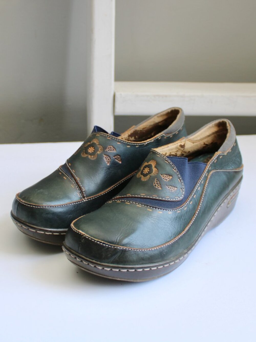 Spring Step L'artiste Burbank Leather Clogs Hand-Painted Women Size 41 / 9.5 US - Picture 1 of 10